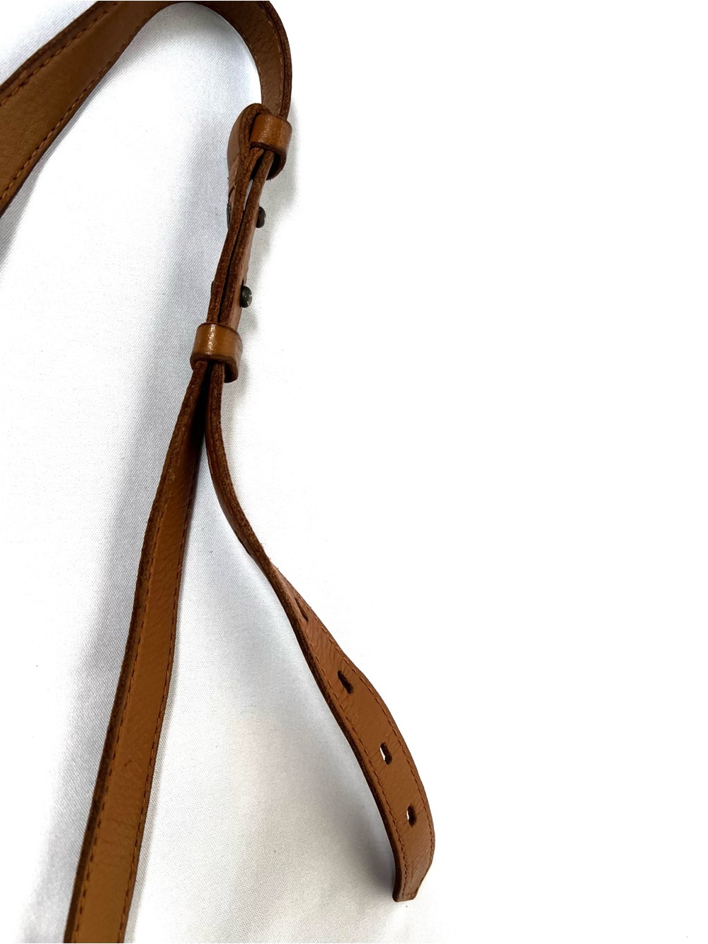 Madewell Woven Leather Crossbody Bag Cognac Brown Camera Bag Adjustable Strap - Picture 9 of 13